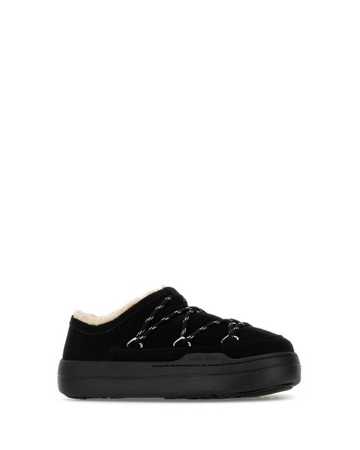 Moon Boot Black Suede Park Slippers