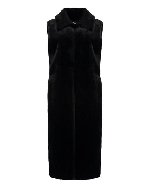 BB COUTURE Black Scarlet Faux Fur Waistcoat