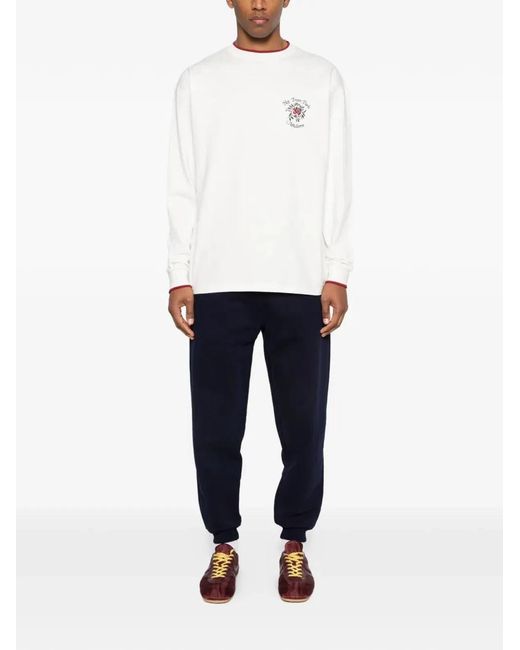 Drole de Monsieur White "Slogan Rose" Long Sleeves T-Shirt for men