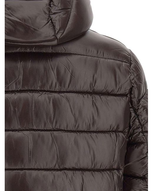 Save The Duck Gray Slouch-Hood Quilted Jacket for men