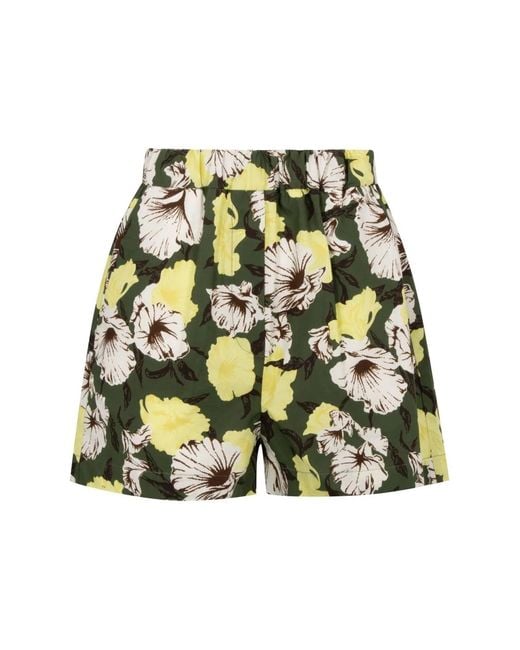 MSGM Green Cotton Shorts