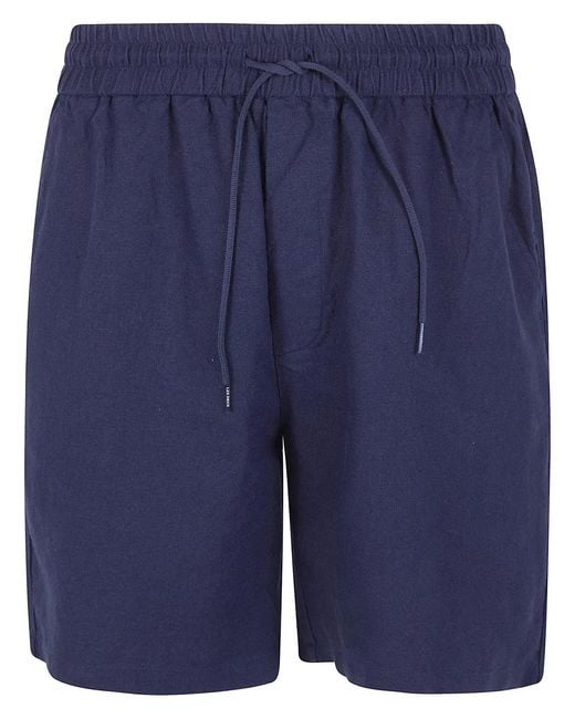 Les Deux Blue "Otto" Linen Shorts for men