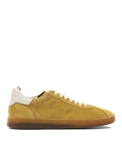 Officine Creative Yellow Leather Rubber Sneakers for men