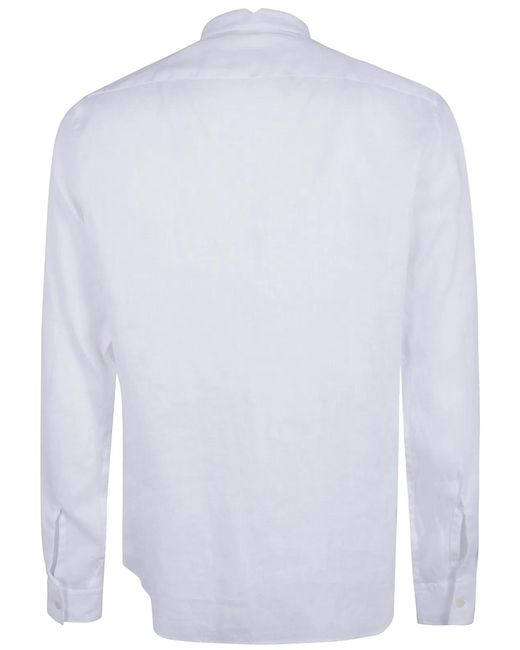 Tintoria Mattei 954 White Pleated Linen Shirt for men