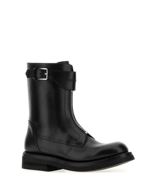 McQueen Black Boot S.Leather