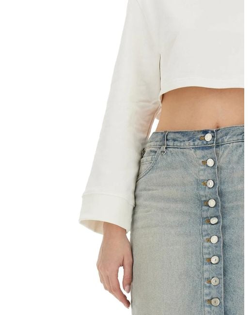 Courreges White Courregès Cropped Sweatshirt