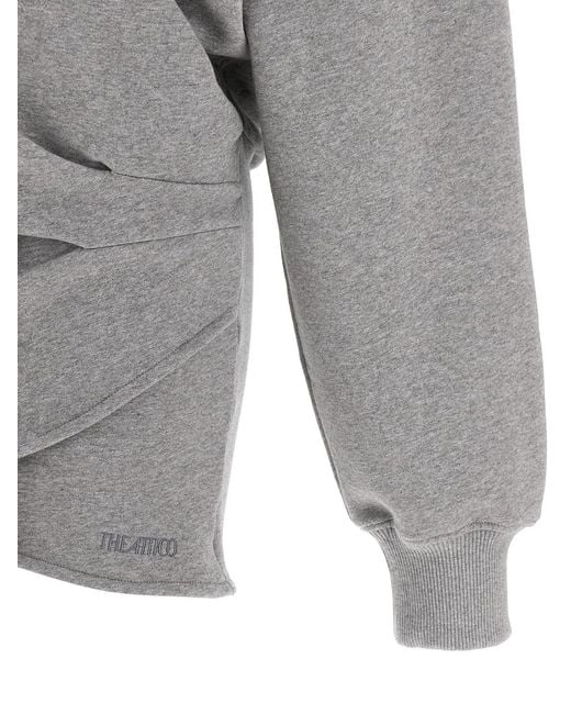The Attico Gray Hooded Dress