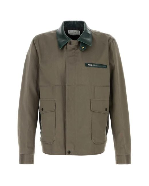 Sacai Green Cotton Chino Blouson for men