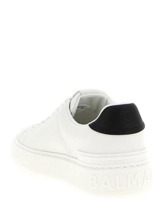 Balmain White 'B-Court' Sneakers for men