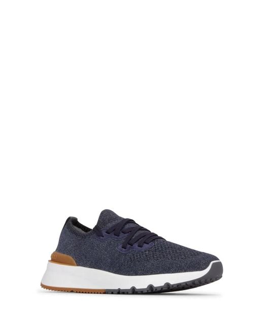 Brunello Cucinelli Blue Knit Runners for men