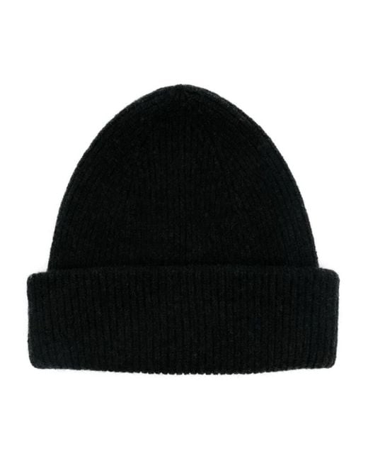 Nuur Black Wool Hat Double Flap for men
