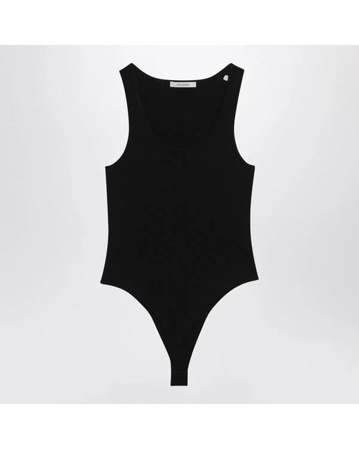 Entire studios Black Viscose Jersey Bodysuit