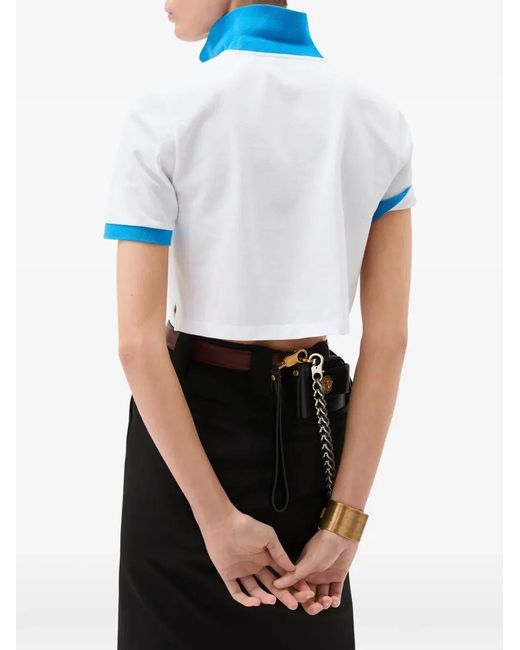 Versace Blue Cotton Piquet Polo Shirt