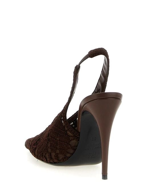 Magda Butrym Brown Crochet Slingback