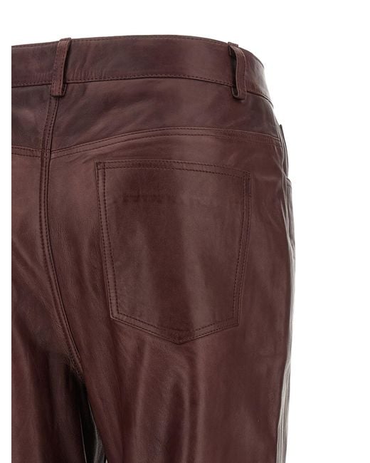 ROTATE BIRGER CHRISTENSEN Brown Rotate Birger Christensen Flared Leather-Effect Pants