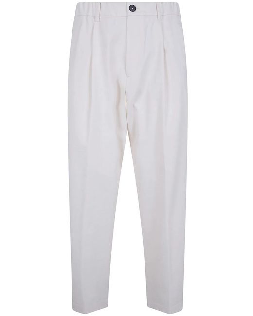 Herno White Regular Trousers for men