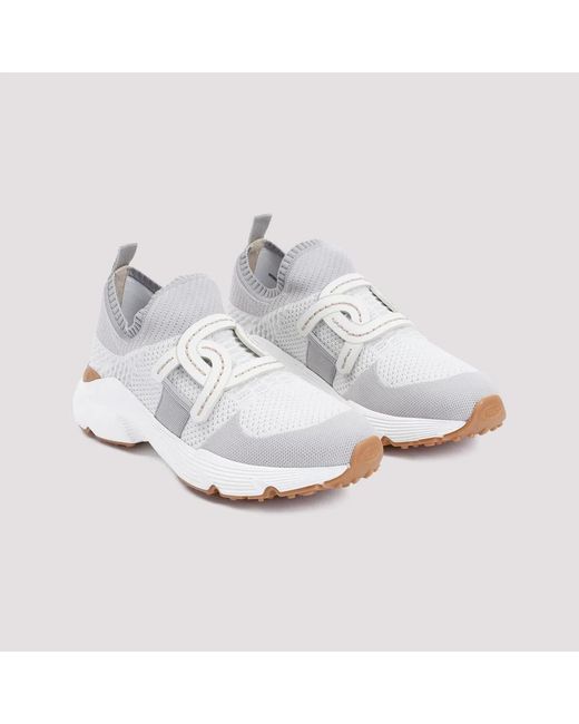 Tod's White Kate Knitted Sneakers