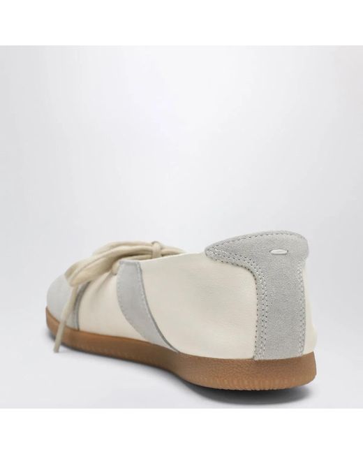 Maison Margiela White Replica Ballet Lace-Up Flats