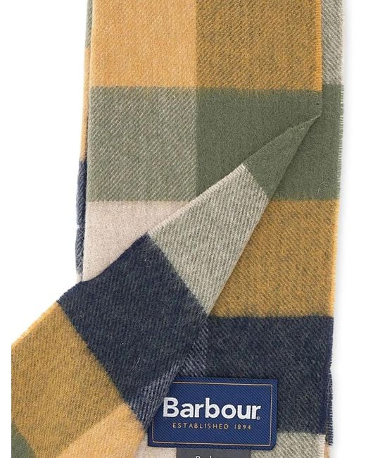 Barbour Green "Tattersall" Scarf for men