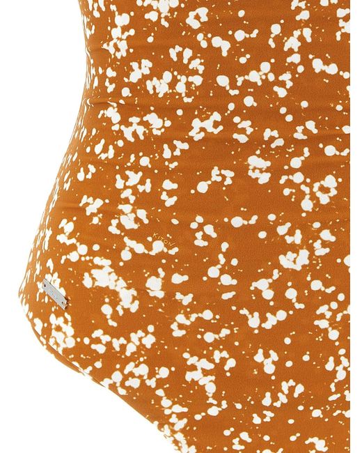 Kiton Brown One-Piece Swimsuit Off The Shoulder