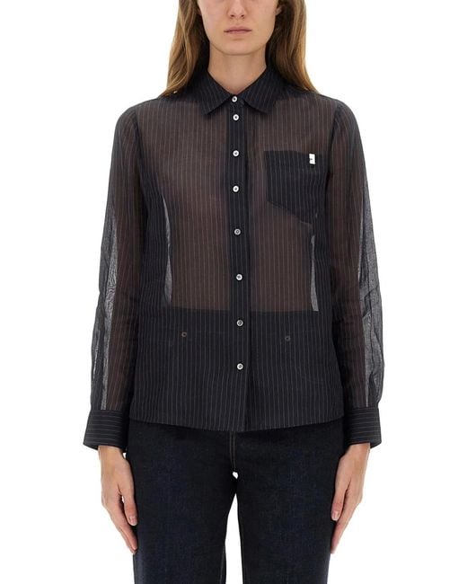 Tory Burch Black Striped Cotton Shirt