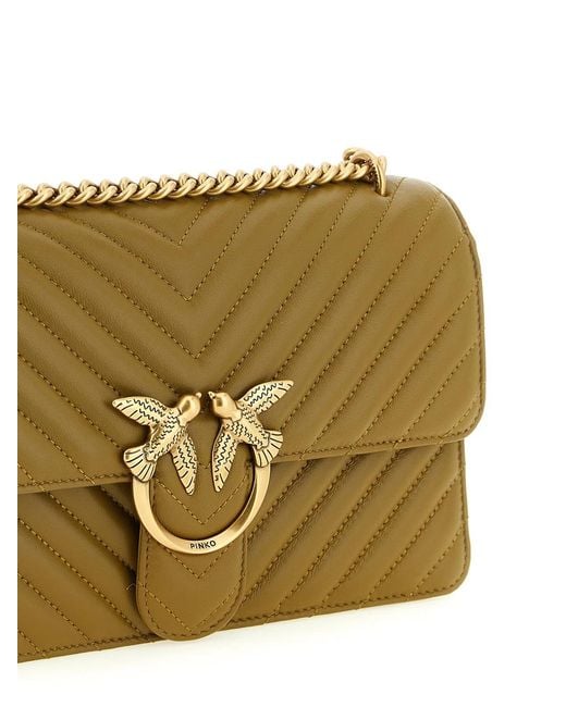 Pinko Metallic 'Love One Classic' Crossbody Bag