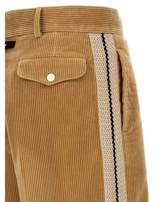 Palm Angels Natural 'Corduory Suit Tape' Pants for men