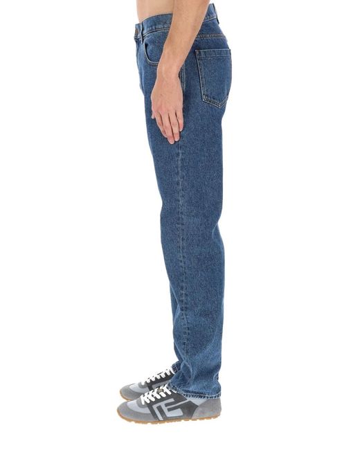 Balmain Blue Straight Denim Jeans for men
