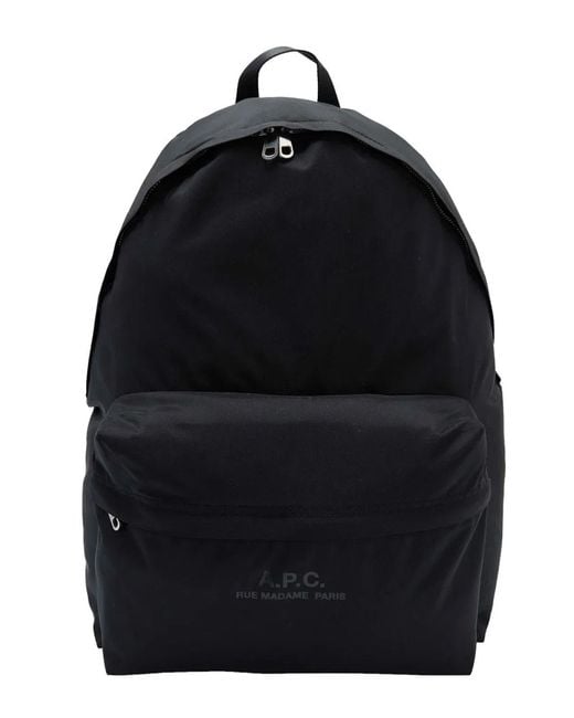 A.P.C. Black Backpack With Logo for men