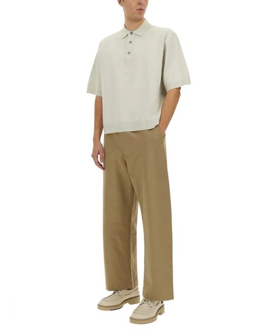 Studio Nicholson White Knitted Polo for men
