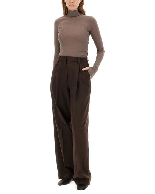 Lemaire Brown Nude Wool Top