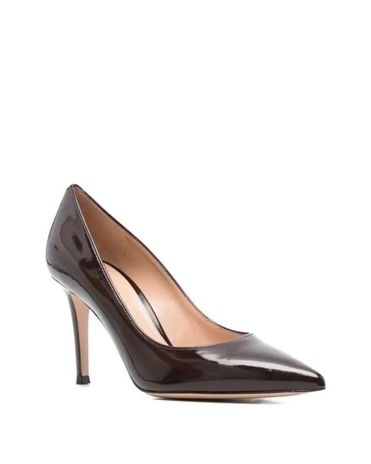 Gianvito Rossi Brown Gianvito 85 Glossy Nappa Leather Pumps