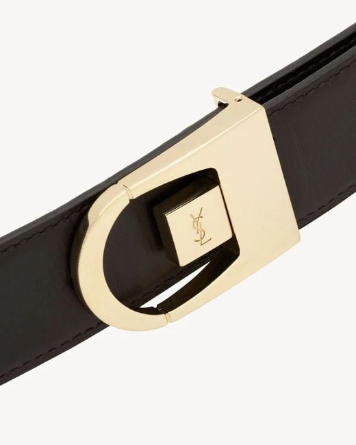 Saint Laurent White Reversible Belt