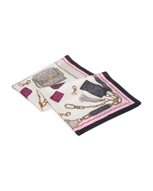 Pinko Gray Printed Twill Scarf