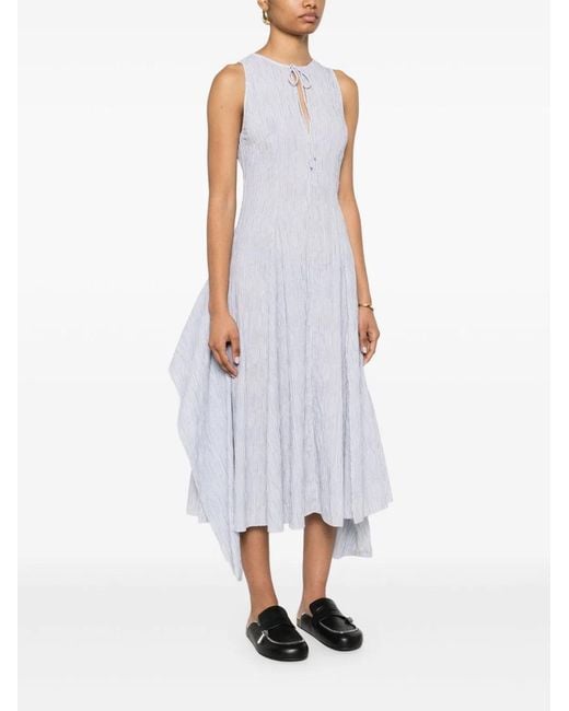 Loewe White Cotton Blend Midi Dress
