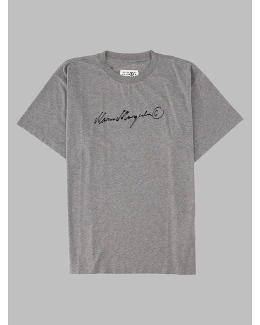 MM6 by Maison Margiela Gray T-Shirt Con Logo for men