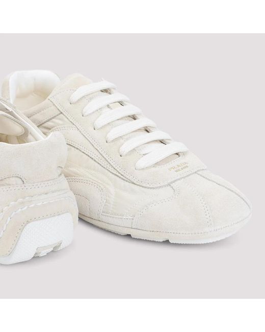Prada Natural Montecarlo Re-Edition 2025 Nylon And Suede Sneakers for men