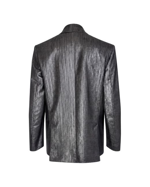 Pinko Black Charcoal Polyester Viscose Jacket