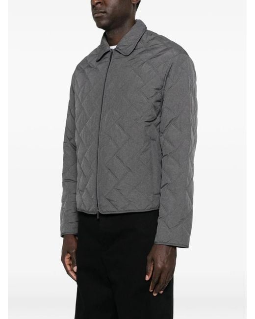 Emporio Armani Gray Quilted Blouson Jacket for men