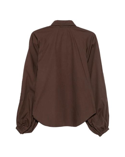 Closed Brown Cotton Buttoned Raglan Shirt