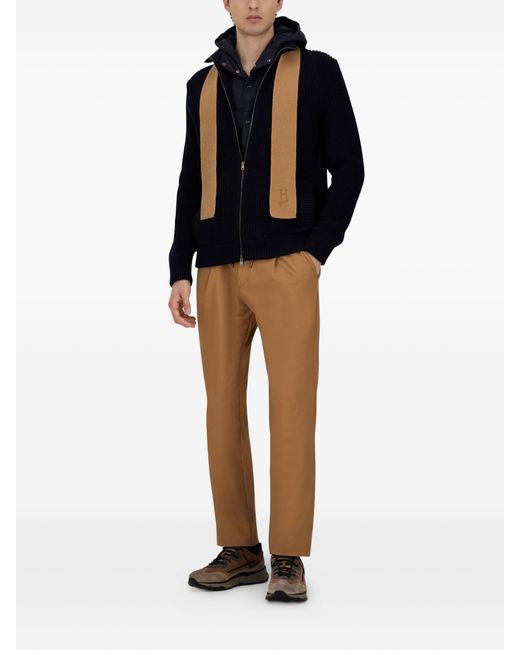 Herno Blue Hooded Zip Jacket for men