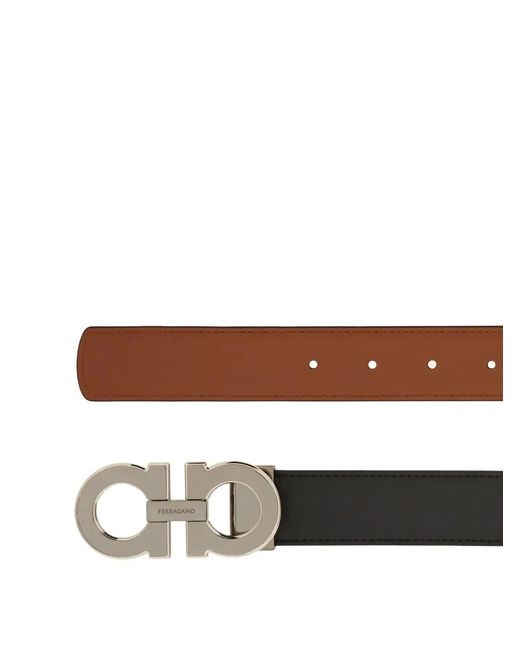 Ferragamo White Reversible And Adjustable Gancini Belt for men