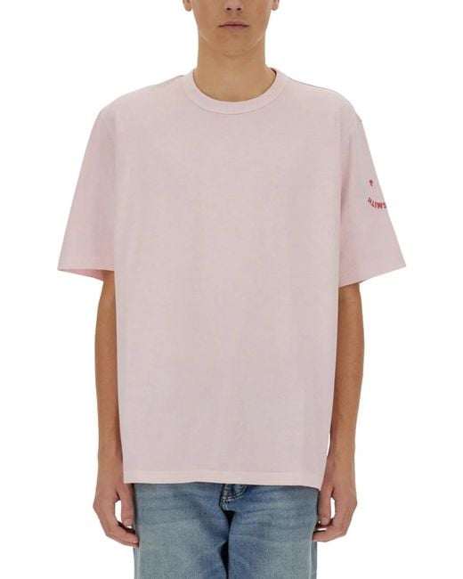 Paul Smith Gray Ps Paul Smith Tshirt With Embroidery Ps Happy for men