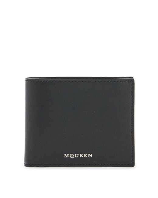 McQueen Black Leather Wallet for men