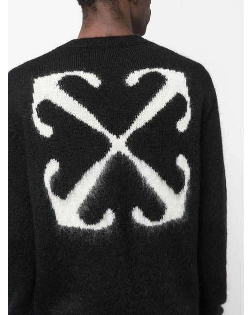 Off-White c/o Virgil Abloh Black Mohair Blend Sweater for men