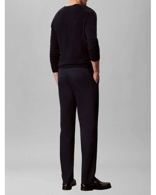 Calvin Klein Blue Tapered Refined Cotton Stretch T for men