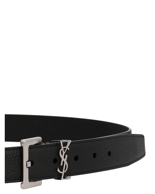 Saint Laurent Black 'Monogram' Belt for men