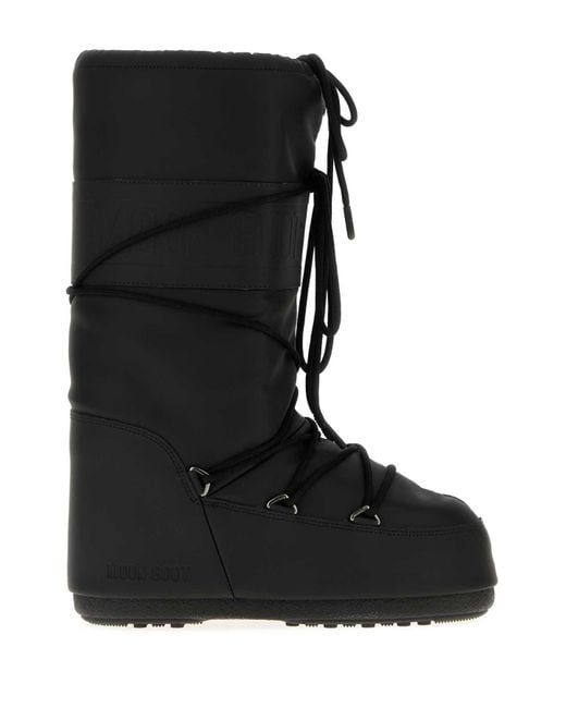 Moon Boot Black Rubber Icon Boots