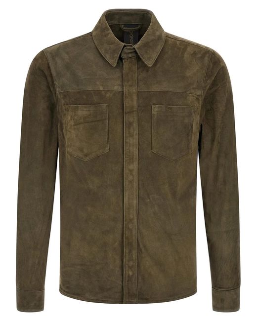 Giorgio Brato Green Suede Shirt Gloves for men