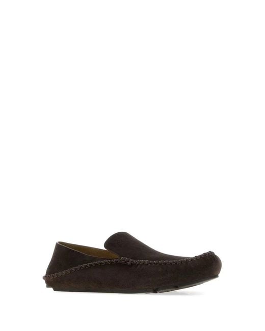 Loewe White Dark Suede Rambla Loafers for men